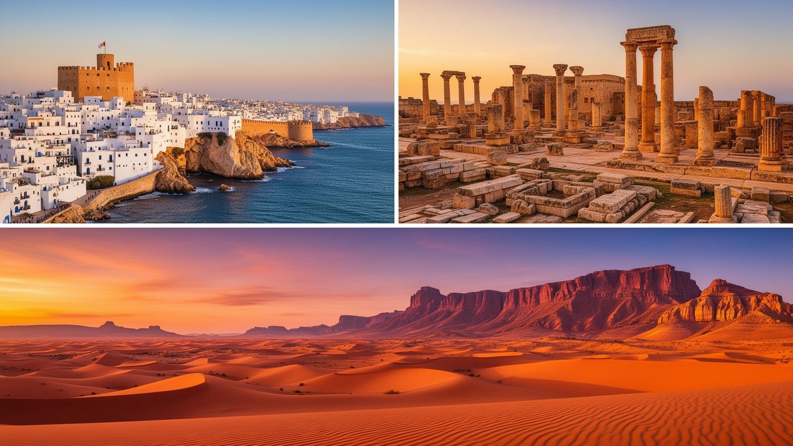 Algeria landmarks - Algiers, Timgad, Sahara